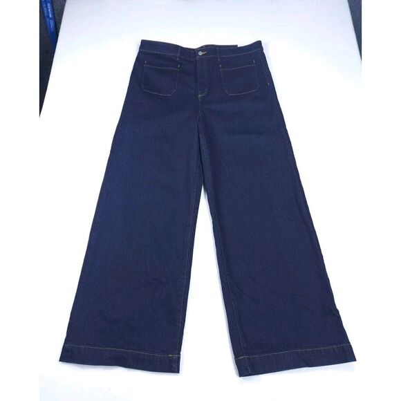 LOFT Denim - Ann Taylor Loft Jeans Woman's 34 ACT‎ 40 Dark Indigo Blue The Wide Leg High Rise